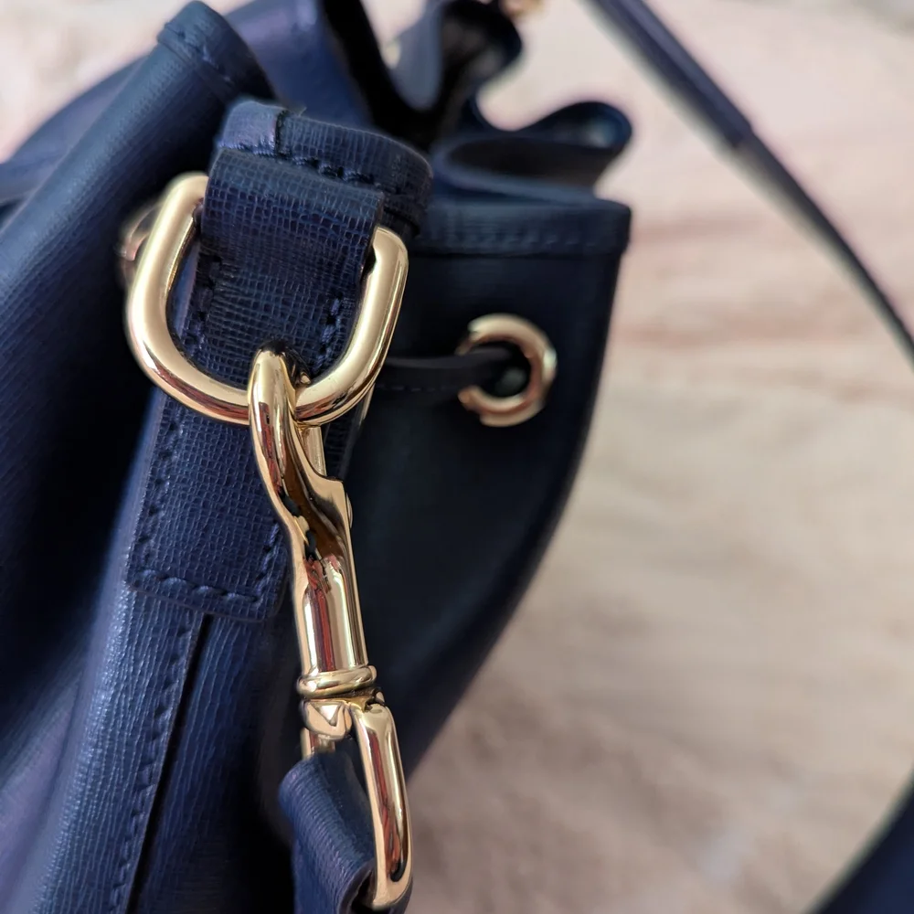Dooney & Bourke Navy Blue Bucket Bag - Picture 4 of 14